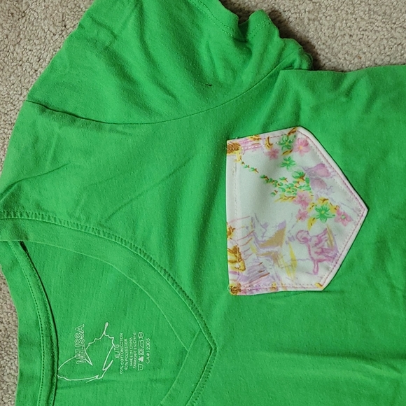 Vintage green hand sewn pocket t-shirt - Picture 2 of 2